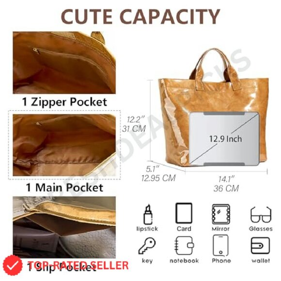 Clear PVC Tote Bag Large Capacity Hobo Shoulder Bag Y2K Retro Chic - Picture 5 of 8